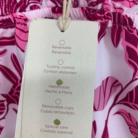 Cosita Linda Dress Pink Maxi Swim Coverup Floral Print VNeck Tassel - Picture 9 of 16